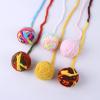 CVJdfhRE Cat Toy, Cat Chew and Teaser Toy, Colorful Wool Balls, Fidget Toy, 2 Pieces view 3