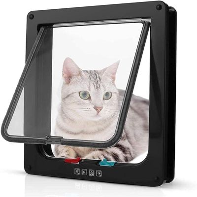 Cat Door for Indoor and Outdoor Use, Opens via Pet Sensors (Black, X-Large)