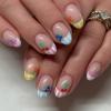 Ceboic 24-Piece Short Almond Press-On Nails, Nude Pink Cartoon Fruit French Tips view 1