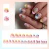 Ceboic 24-Piece Short Almond Press-On Nails, Nude Pink Cartoon Fruit French Tips view 2