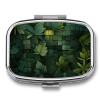 Metal Pill Box with Mirror, 2 Compartments, Compact Travel Pill Case view 1