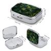 Metal Pill Box with Mirror, 2 Compartments, Compact Travel Pill Case view 2