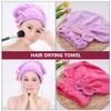 JOYOFREELY 2-Pack Quick-Drying Hair Towels, Coral Fleece, Bow Detail, Random Color view 4