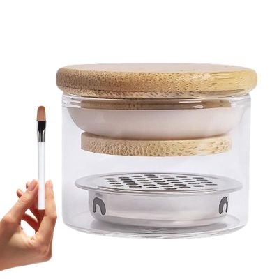 Glass Nail Brush Cleaner Cup, 1-Pack