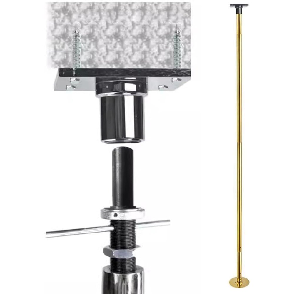 Removable Home Dance Pole, Adjustable Height 2.3–3.8 m, Installation Kit, No Drilling Required