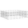 GeenYuu 52-Piece Black Steel Small Animal Playpen with Door, 35 x 35 cm Panels view 1