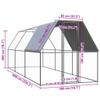 GeenYuu Outdoor Chicken Run, Galvanized Steel, 2 x 6 x 2 m, with Water-Resistant Polyethylene Roof and Lock view 4