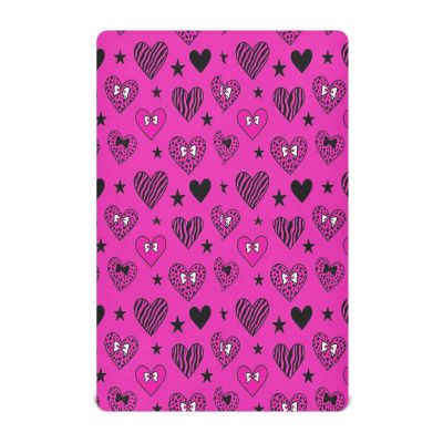 Toddler Crib Bedding Set, Pink Hearts, Stars, Leopard & Zebra Y2K, 99 x 68 cm