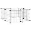 GeenYuu 8-Panel Pet Cage with Door, Black, 35 x 35 cm, Powder-Coated Steel, for Rabbits, Guinea Pigs and Small Animals, Indoor and Outdoor Use view 1