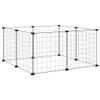 GeenYuu 8-Panel Pet Cage with Door, Black, 35 x 35 cm, Powder-Coated Steel, for Rabbits, Guinea Pigs and Small Animals, Indoor and Outdoor Use view 2