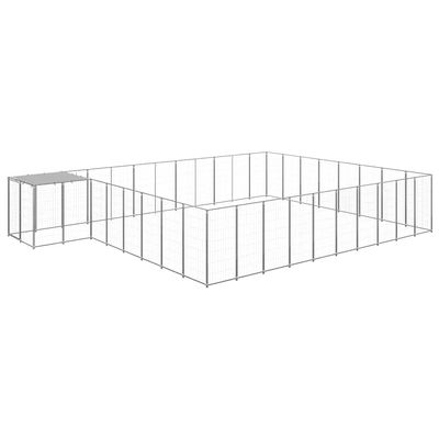 GeenYuu Dog Kennel, Powder-Coated Steel, Silver, 25.41 m²