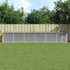 GeenYuu Chicken Run with Roof, Light Gray Galvanized Steel, 603 x 98 x 90 cm, with 5 Extensions view 1