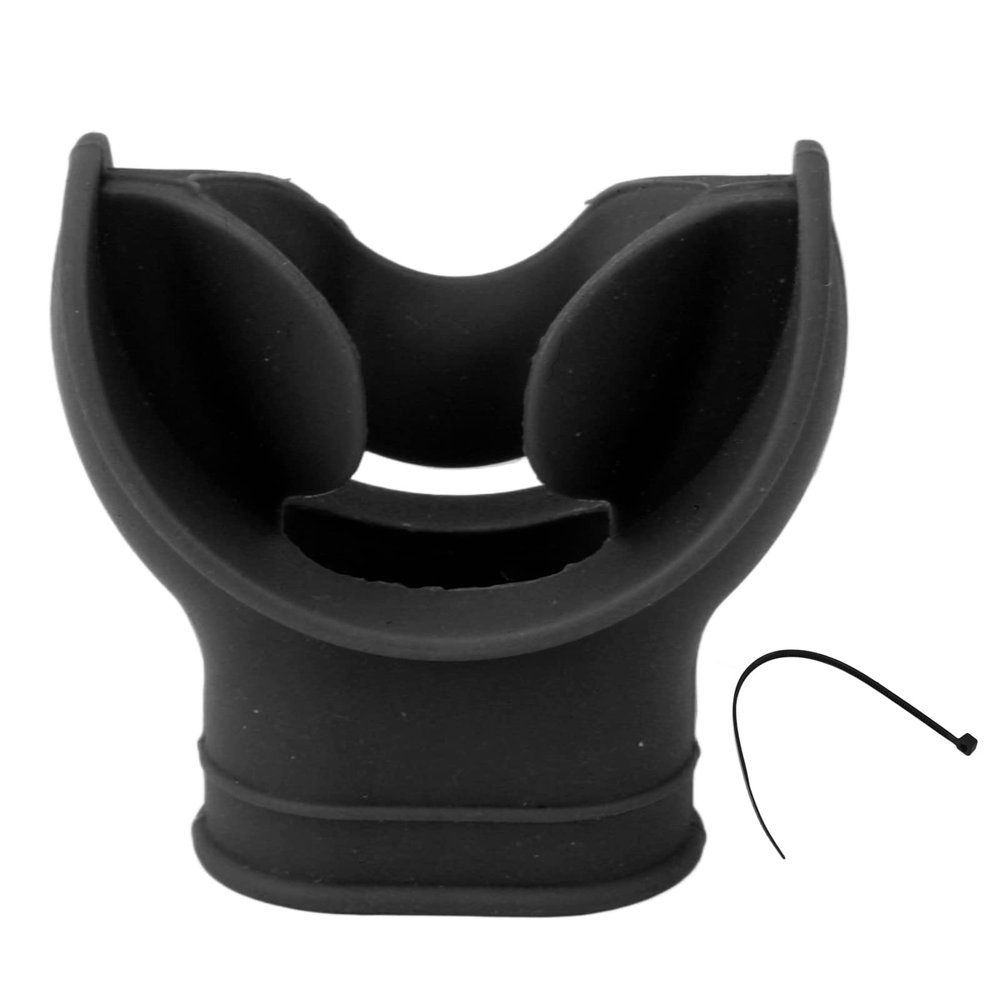 Toeponeer Silicone Diving Regulator Mouthpiece, Universal Comfort Bite, Black