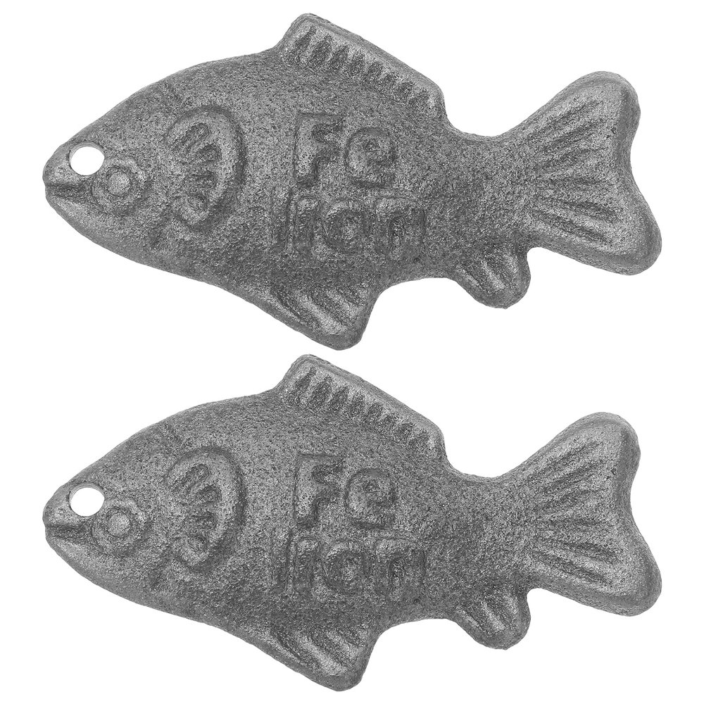 SOLUSTRE 2-Piece Reusable Cast-Iron Fish for Cooking