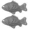 SOLUSTRE 2-Piece Reusable Cast-Iron Fish for Cooking view 1