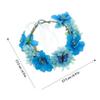 Abaodam Blue Fabric Flower Crown with Artificial Flowers view 2