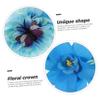 Abaodam Blue Fabric Flower Crown with Artificial Flowers view 3