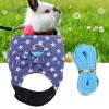Jiawu Rabbit Harness and Leash Set, Soft Breathable Mesh Vest with Two Safety Buckles, Adjustable Escape-Resistant Harness for Rabbits, Kittens, Ferrets, and Guinea Pigs (M) view 2