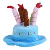 Phefop Pet Birthday Hat, Soft Cotton Cake Design, Adjustable Strap, for Dogs and Cats, Blue view 1