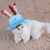 Phefop Pet Birthday Hat, Soft Cotton Cake Design, Adjustable Strap, for Dogs and Cats, Blue view 2