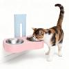 OVAQUIXI Wall-Mounted Stainless Steel Pet Bowl, Adjustable Height, Anti-Tip Design, Blue and Peach view 2