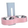 OVAQUIXI Wall-Mounted Stainless Steel Pet Bowl, Adjustable Height, Anti-Tip Design, Blue and Peach view 4