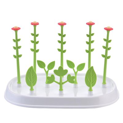 Flower-Shaped Baby Bottle Drying Rack with Drip Tray