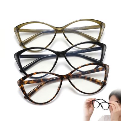 3-Pack Blue-Light-Filtering Glasses, Non-Prescription, Leopard, Black and Olive Green