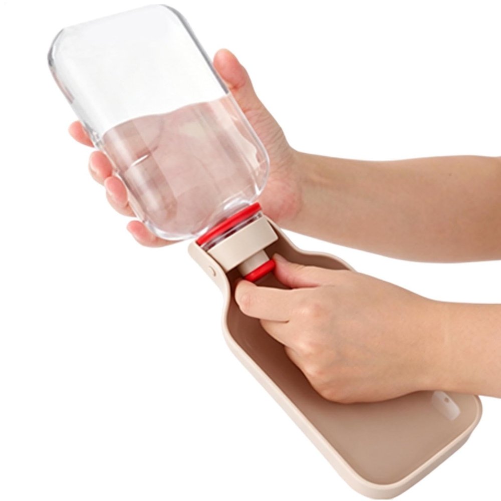 Portable Pet Water Bottle with Separate Food Compartment, 550 ml