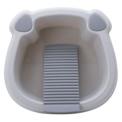 Small Gray PP Wash Basin and Washboard Set