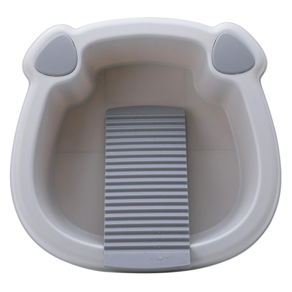 Small Gray PP Wash Basin and Washboard Set