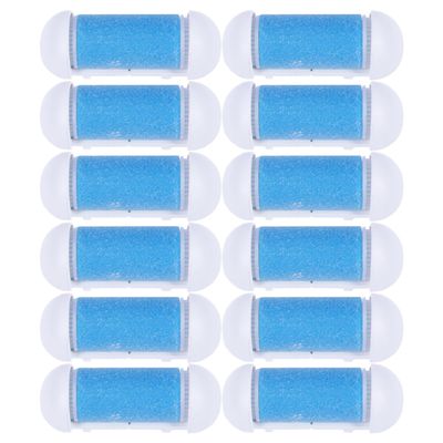 Electronic Foot File Replacement Roller Heads, 12-Pack, Coarse, Blue