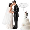2-Piece Wedding Cake Bride and Groom Figurine Set with Bases view 1