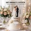 2-Piece Wedding Cake Bride and Groom Figurine Set with Bases view 2