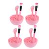 AUTSUPPL Pink Stirring Stick and Measuring Cup Set, 4 Pieces with PVC Bowl and Brush Accessories view 1