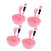 AUTSUPPL Pink Stirring Stick and Measuring Cup Set, 4 Pieces with PVC Bowl and Brush Accessories view 3