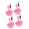 AUTSUPPL Pink Stirring Stick and Measuring Cup Set, 4 Pieces with PVC Bowl and Brush Accessories view 4