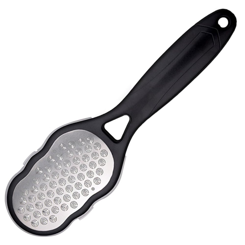 Handheld Stainless Steel and ABS Foot File, Reusable, Black