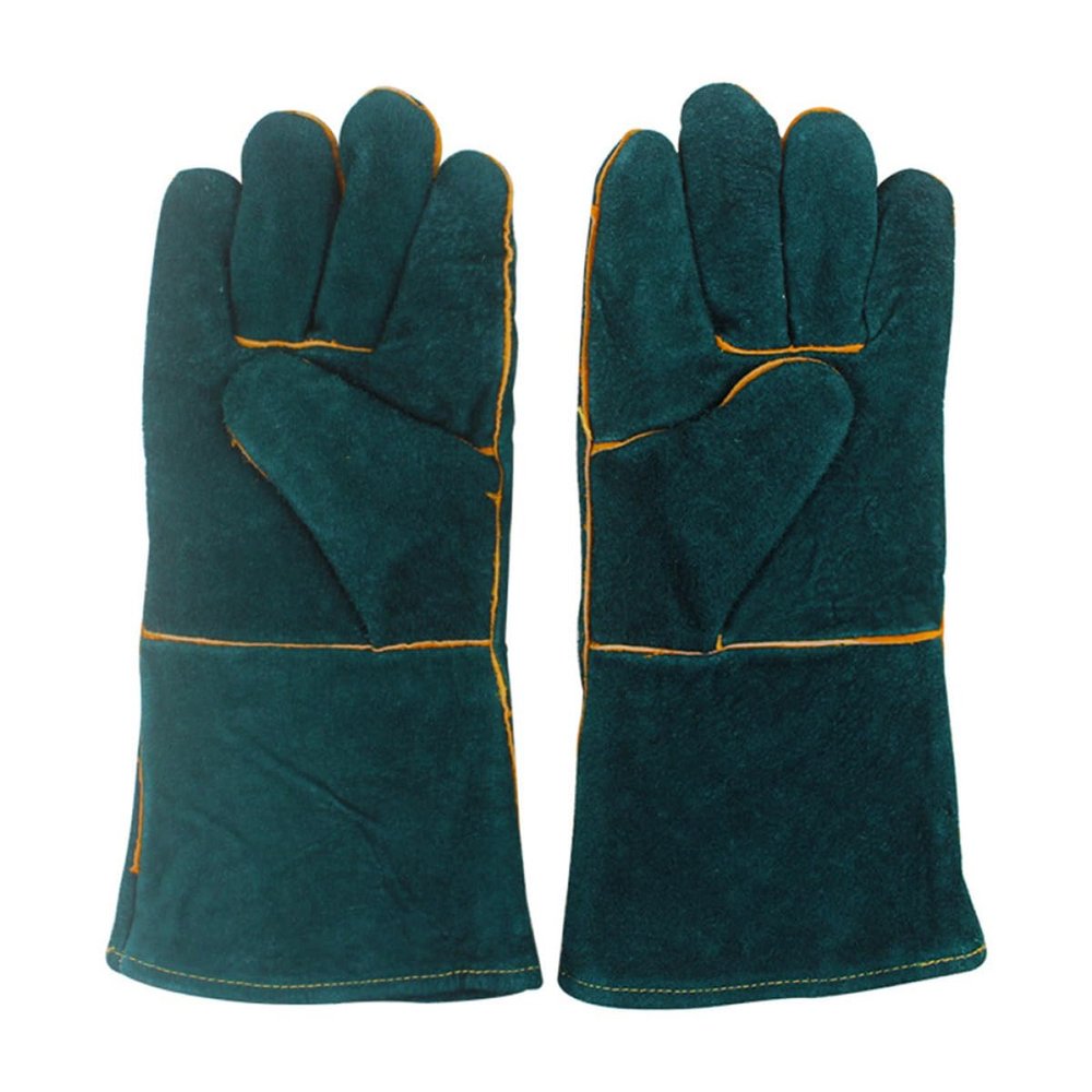 SHINEOFI Bite-Resistant Protective Gloves for Pets and Reptiles, Leather and Fabric