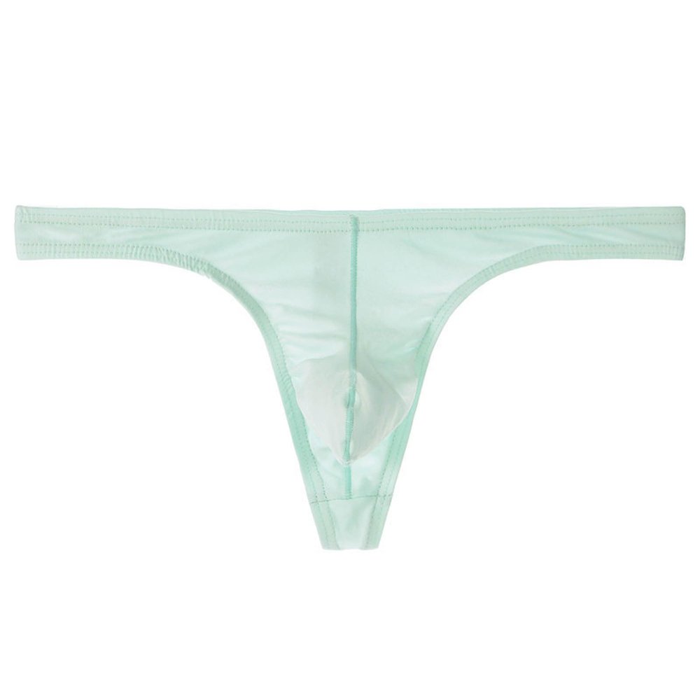 Exotic Men's Low-Rise Thong Underwear, Light Blue, L