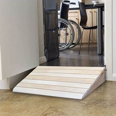 HYLYGFH Durable Wooden Wheelchair Ramp for Entrance Thresholds, 5–15 cm Rise, 14 cm Wide