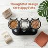 3-in-1 Elevated Cat Bowl Feeding Station with 3 Stainless Steel Bowls view 2