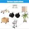 4-Pack 1.5-Inch Flat Plastic Furniture Casters for Planters, Cabinets and Laminate view 3