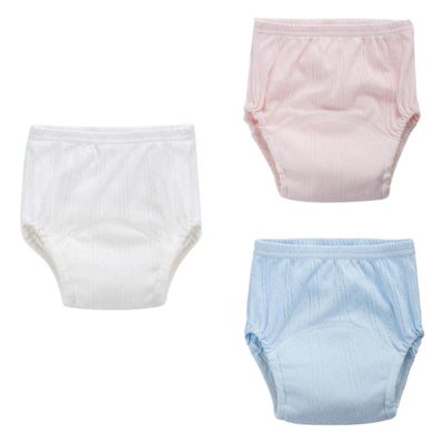 LABRIMP 3-Pack Cotton Training Pants for Toddlers, Washable, 4-Layer Material, Random Color