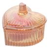 DECHOUS Elegant Heart-Shaped Glass Powder Container with Soft Plush Puff view 1