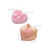 DECHOUS Elegant Heart-Shaped Glass Powder Container with Soft Plush Puff view 2