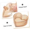 DECHOUS Elegant Heart-Shaped Glass Powder Container with Soft Plush Puff view 3