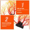 STOBAZA Decorative Artificial Resin Aquarium Plants, Realistic Look, Orange view 3