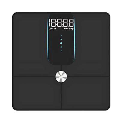 Chewtoyo 27.9 x 27.9 x 2.5 cm Black Smart Body Fat Scale, Wireless Wi-Fi Scale, 25-Data Analysis