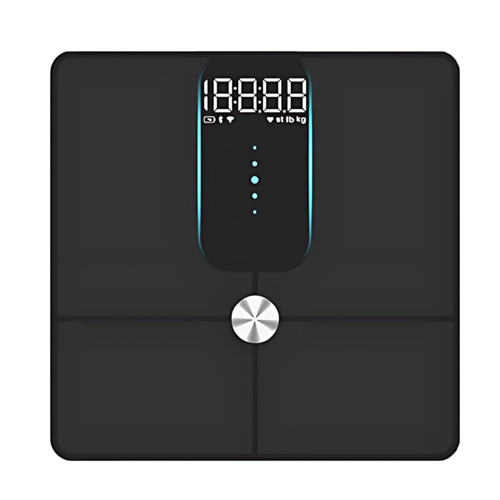 Chewtoyo 27.9 x 27.9 x 2.5 cm Black Smart Body Fat Scale, Wireless Wi-Fi Scale, 25-Data Analysis